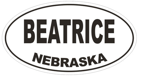 Beatrice Nebraska Oval Bumper Sticker or Helmet Sticker D5007