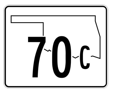 Oklahoma State Highway 70C Sticker Decal R5636 Highway Route Sign