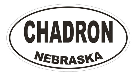 Chadron Nebraska Oval Bumper Sticker or Helmet Sticker D5011