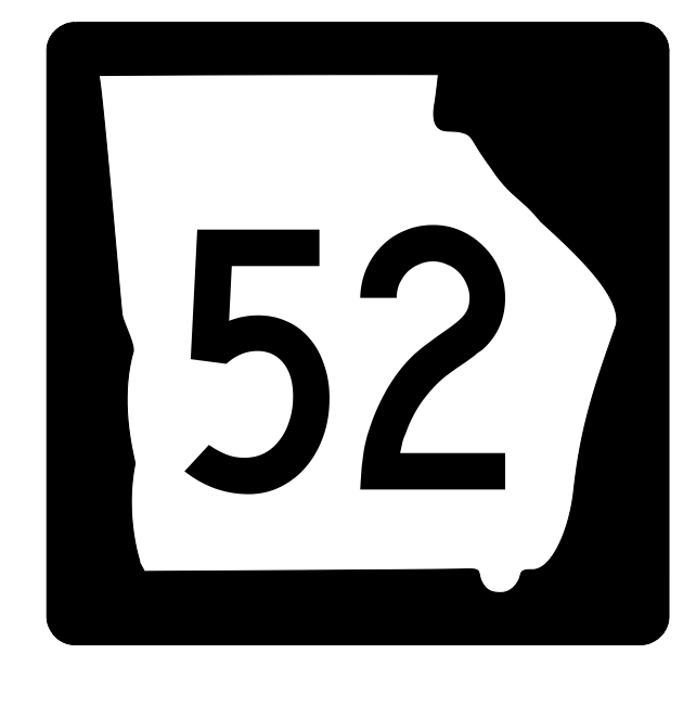 Georgia State Route 52 Sticker R3599 Highway Sign