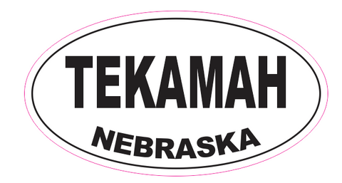 Tekamah Nebraska Oval Bumper Sticker D7078 Euro Oval