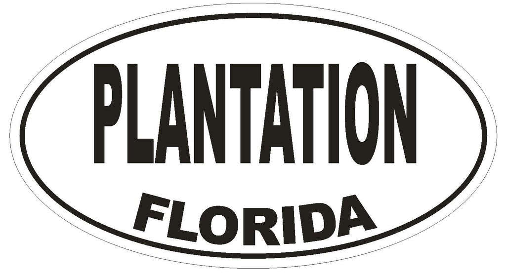 Plantation Florida Oval Bumper Sticker or Helmet Sticker D1587 Euro Oval - Winter Park Products