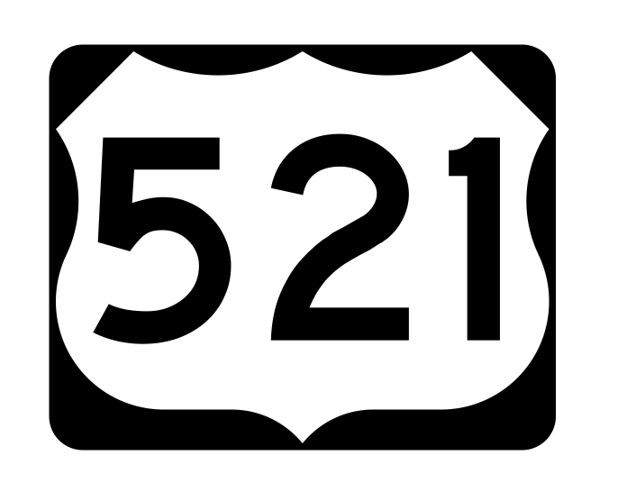 US Route 521 Sticker R2208 Highway Sign Road Sign - Winter Park Products