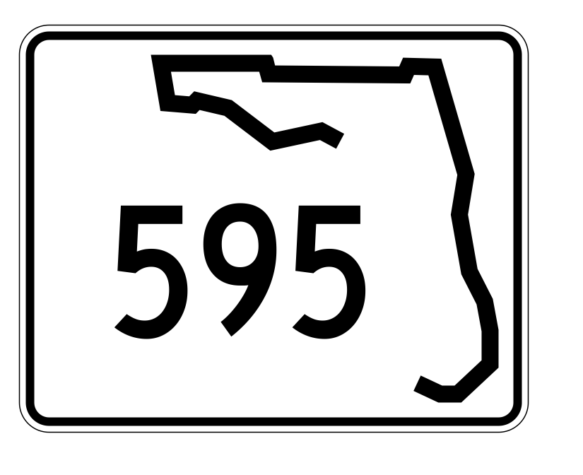 Florida State Road 595 Sticker Decal R1643 Highway Sign - Winter Park Products