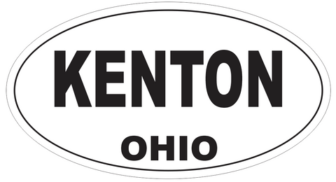 Kenton Ohio Oval Bumper Sticker or Helmet Sticker D6122