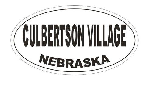 Culbertson Village Nebraska Oval Bumper Sticker or Helmet Sticker D5200 Oval