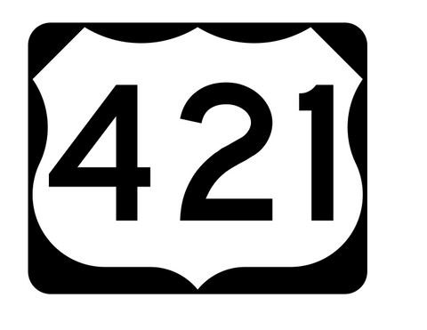 US Route 421 Sticker R2199 Highway Sign Road Sign - Winter Park Products