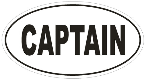 CAPTAIN Oval Bumper Sticker or Helmet Sticker D1738 Euro Oval - Winter Park Products