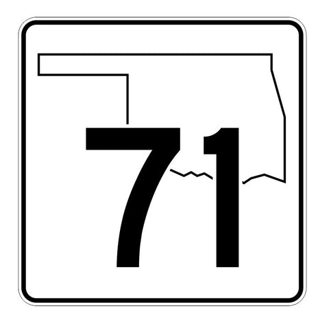 Oklahoma State Highway 71 Sticker Decal R5640 Highway Route Sign