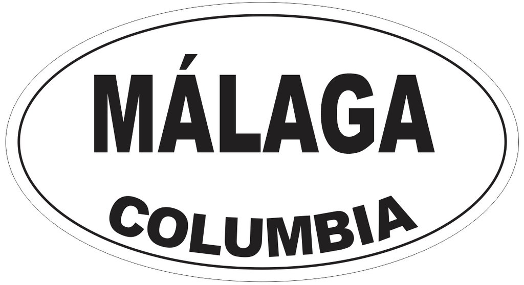 Malaga Columbia Oval Bumper Sticker or Helmet Sticker D4678