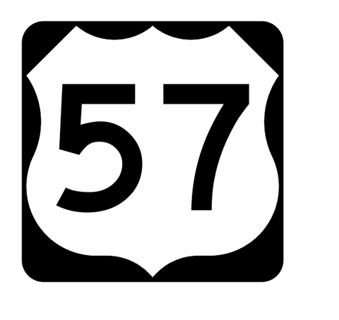 US Route 57 Sticker R1917 Highway Sign Road Sign - Winter Park Products