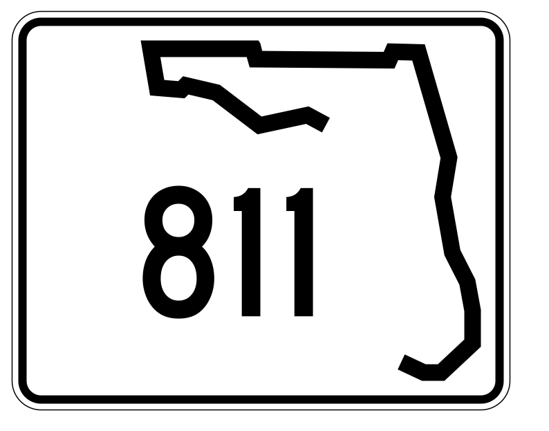 Florida State Road 811 Sticker Decal R1707 Highway Sign - Winter Park Products