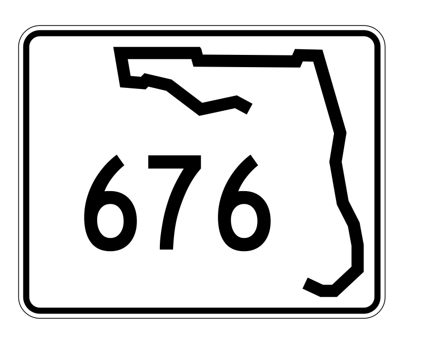 Florida State Road 676 Sticker Decal R1660 Highway Sign - Winter Park Products