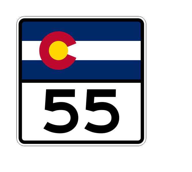 Colorado State Highway 55 Sticker Decal R1803 Highway Sign - Winter Park Products