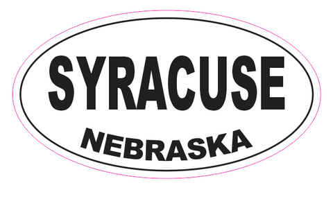 Syracuse Nebraska Oval Bumper Sticker D7072 Euro Oval