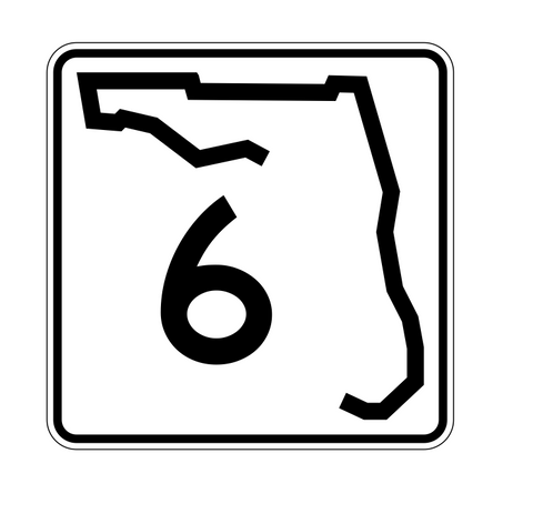 Florida State Road 6 Sticker Decal R1336 Highway Sign - Winter Park Products