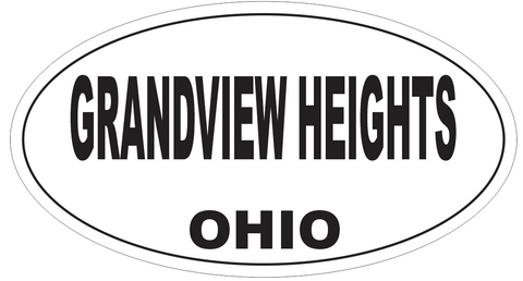 Grandview Heights Ohio Oval Bumper Sticker or Helmet Sticker D6102