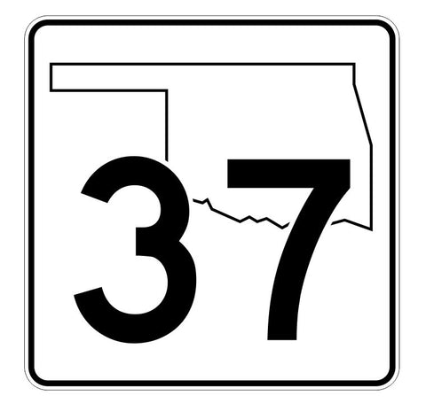 Oklahoma State Highway 37 Sticker Decal R5597 Highway Route Sign