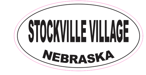 Stockville Village Nebraska Oval Bumper Sticker D7061 Euro Oval