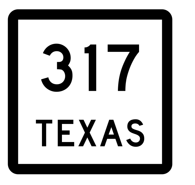 Texas State Highway 317 Sticker Decal R2612 Highway Sign