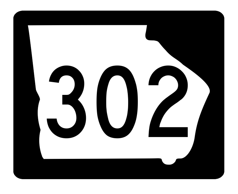 Georgia State Route 302 Sticker R3966 Highway Sign