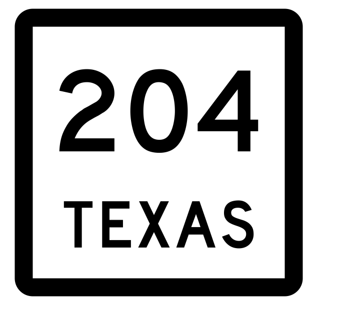 Texas State Highway 204 Sticker Decal R2501 Highway Sign