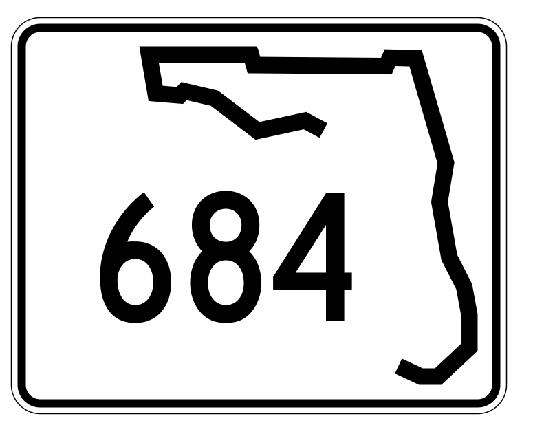 Florida State Road 684 Sticker Decal R1666 Highway Sign - Winter Park Products