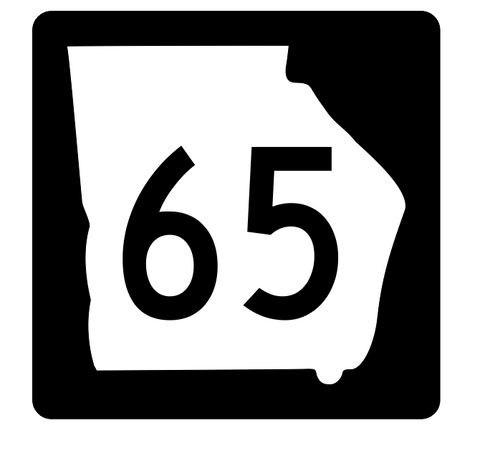 Georgia State Route 65 Sticker R3611 Highway Sign