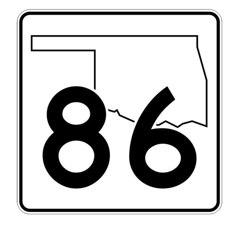 Oklahoma State Highway 86 Sticker Decal R5664 Highway Route Sign