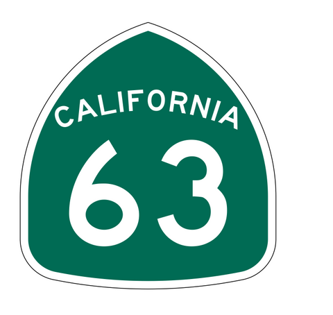 California State Route 63 Sticker Decal R1157 Highway Sign - Winter Park Products