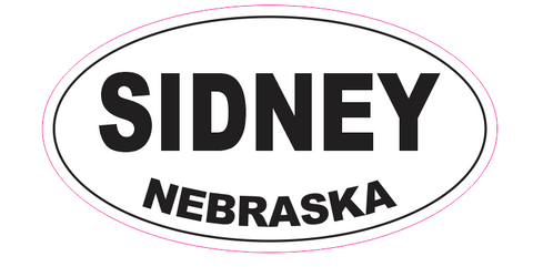 Sidney Nebraska Oval Bumper Sticker D7047 Euro Oval