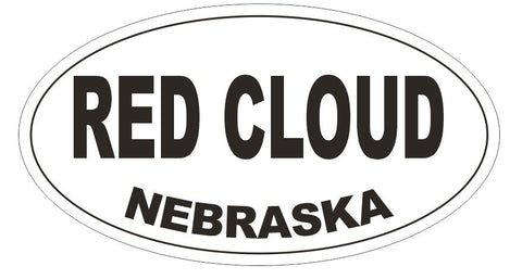 Red Cloud Nebraska Bumper Sticker or Helmet Sticker D7022 Oval