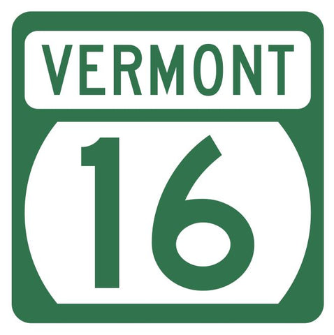 Vermont State Highway 16 Sticker Decal R5277 Highway Route Sign