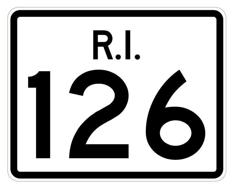 Rhode Island State Road 126 Sticker R4258 Highway Sign Road Sign Decal