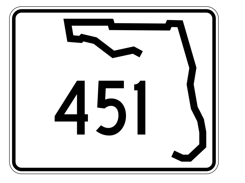 Florida State Road 451 Sticker Decal R1580 Highway Sign - Winter Park Products