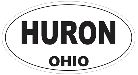 Huron Ohio Oval Bumper Sticker or Helmet Sticker D6116