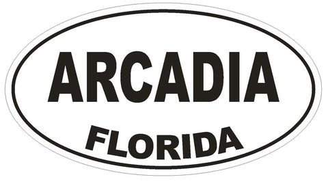 Arcadia Florida Oval Bumper Sticker or Helmet Sticker D1364 Euro Oval - Winter Park Products