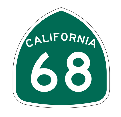 California State Route 68 Sticker Decal R1161 Highway Sign - Winter Park Products