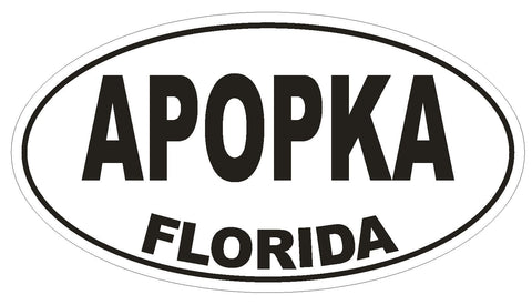 Apopka Florida Oval Bumper Sticker or Helmet Sticker D1308 Euro Oval - Winter Park Products