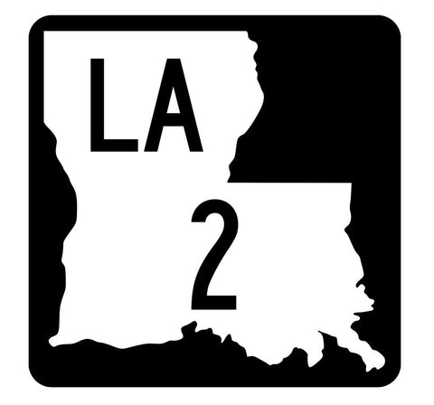 Louisiana State Highway 2 Sticker Decal R5731 Highway Route Sign