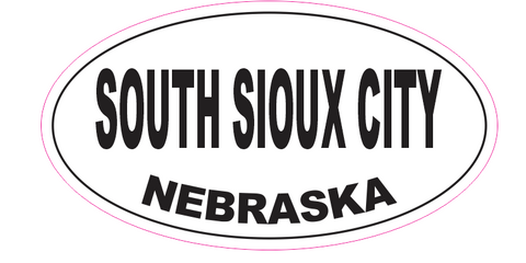 South Sioux City Nebraska Oval Bumper Sticker D7045 Euro Oval