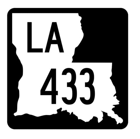 Louisiana State Highway 433 Sticker Decal R5961 Highway Route Sign