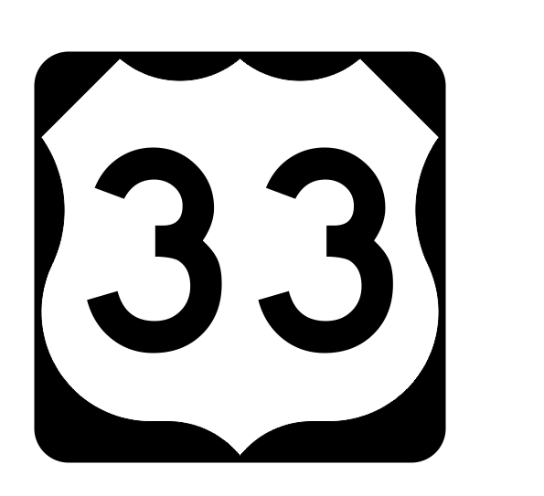 US Route 33 Sticker R1899 Highway Sign Road Sign - Winter Park Products