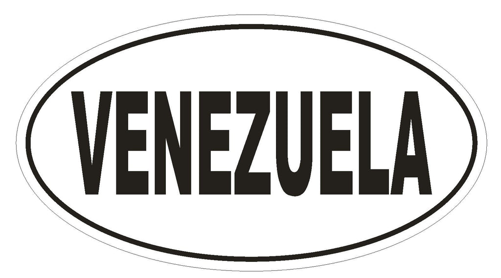 VENEZUELA Oval Bumper Sticker or Helmet Sticker D2160 Euro Oval Country Code - Winter Park Products