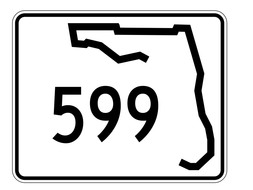 Florida State Road 599 Sticker Decal R1645 Highway Sign - Winter Park Products