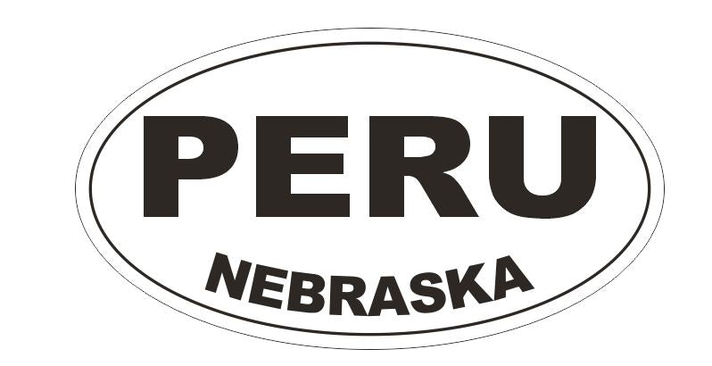 Peru Nebraska Bumper Sticker or Helmet Sticker D5382 Oval