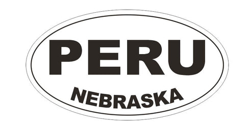 Peru Nebraska Bumper Sticker or Helmet Sticker D5382 Oval