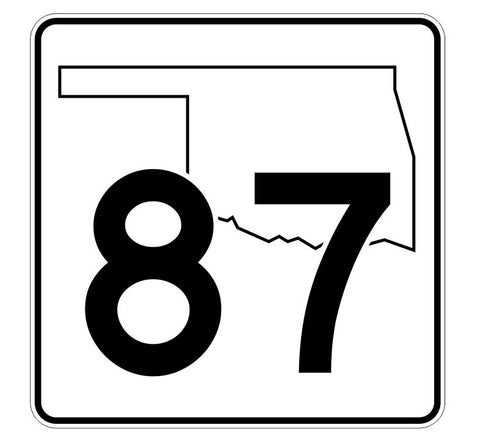 Oklahoma State Highway 87 Sticker Decal R5665 Highway Route Sign