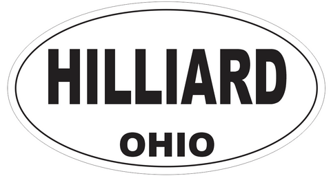 Hilliard Ohio Oval Bumper Sticker or Helmet Sticker D6111