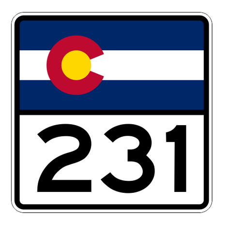 Colorado State Highway 231 Sticker Decal R2230 Highway Sign - Winter Park Products